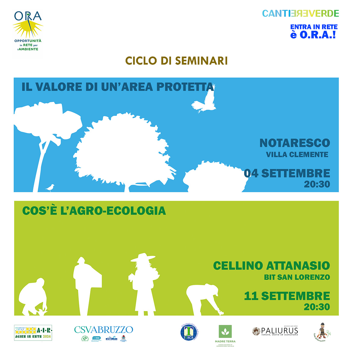 Il Progetto CANTIERE VERDE prosegue con un Ciclo di Seminari